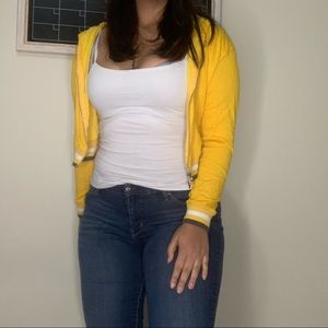 Yellow cropped hoodie